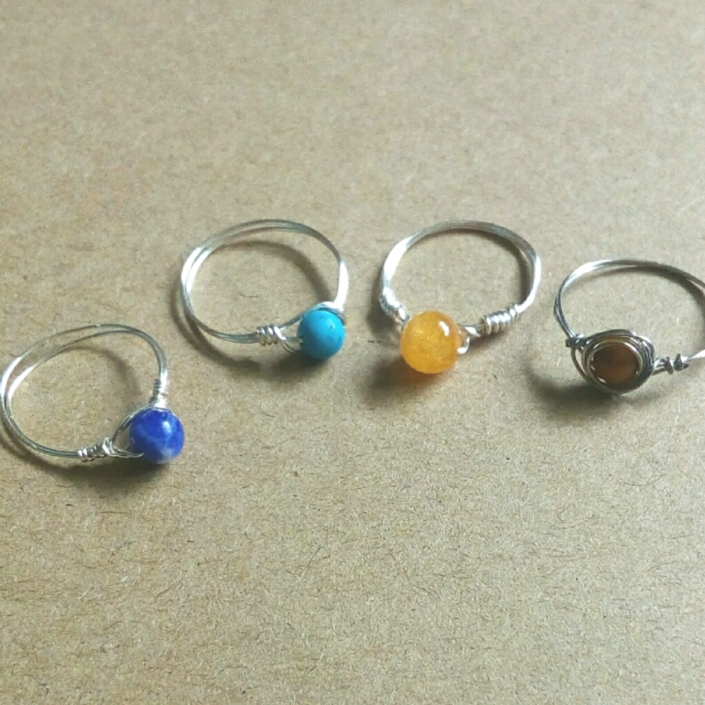 Handmade stackable crystal midi ring set